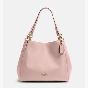 COACH purse | Pebble Leather Hallie Purse | Soft pink
